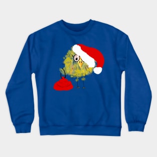 Funny Bird in Santa Hat with Gift Sack! Crewneck Sweatshirt